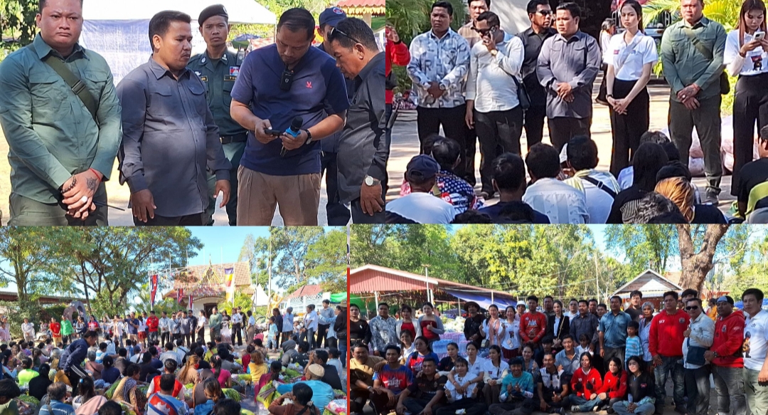 លោក ហំ សំណាង ដឹកនាំក្រុមការងារផ្សារទាំង៥ ចែកអំណោយសប្បុរសជនជូនជនភៀសសឹក ជាង១,០០០គ្រួសារ នៅស្រុកបូទុមសាគរ ខេត្តកោះកុង